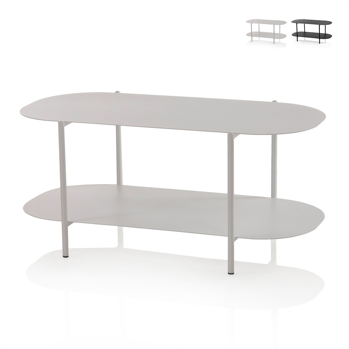 Mesa de centro de diseño moderno en metal con estante Vitko Promoción Mesa de centro de diseño moderno en metal con estante Vitko Promoción