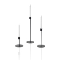 Set de 3 portavelas de metal negro estilo minimalista Zen Venta