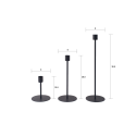 Set de 3 portavelas de metal negro estilo minimalista Zen Oferta