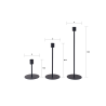 Set de 3 portavelas de metal negro estilo minimalista Zen Oferta