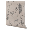 Papel pintado vintage animales jungla beige para cabecero de cama Safari Oferta