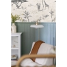 Papel pintado vintage animales jungla beige para cabecero de cama Safari Descueto