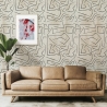 Papel pintado blanco moderno diseño artístico Graffiti Rayas Negras Promoción
