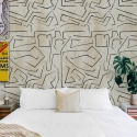 Papel pintado blanco moderno diseño artístico Graffiti Rayas Negras Venta