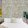 Papel pintado blanco moderno diseño artístico Graffiti Rayas Negras Venta
