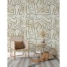 Papel pintado blanco moderno diseño artístico Graffiti Rayas Negras Descueto
