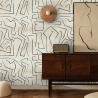 Papel pintado blanco moderno diseño artístico Graffiti Rayas Negras Rebajas