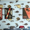 Papel pintado mar azul para sala de estar pasillo Peces Tropicales Venta