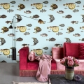 Papel pintado mar azul para sala de estar pasillo Peces Tropicales Promoción
