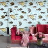 Papel pintado mar azul para sala de estar pasillo Peces Tropicales Promoción