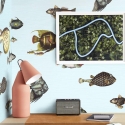 Papel pintado mar azul para sala de estar pasillo Peces Tropicales Stock