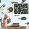Papel pintado mar azul para sala de estar pasillo Peces Tropicales Stock
