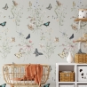 Papel pintado naturaleza floral para habitación infantil y sala de estar Mariposas Rebajas