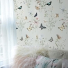 Papel pintado naturaleza floral para habitación infantil y sala de estar Mariposas Descueto
