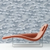 Papel tapiz adhesivo vintage artístico con ondas blancas y azul marino Oferta