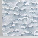Papel tapiz adhesivo vintage artístico con ondas blancas y azul marino Descueto