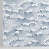 Papel tapiz adhesivo vintage artístico con ondas blancas y azul marino Descueto