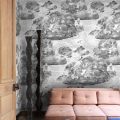 Papel pintado elegante vintage blanco y negro para dormitorio Nuvole Promoción
