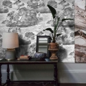 Papel pintado elegante vintage blanco y negro para dormitorio Nuvole Rebajas