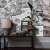 Papel pintado elegante vintage blanco y negro para dormitorio Nuvole Rebajas