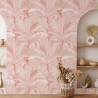 Papel pintado elegante y refinado para sala de estar Jungla Tropical Rosa Oferta