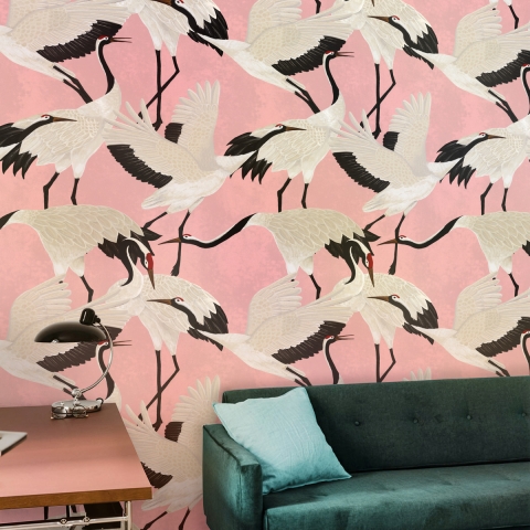 Papel tapiz adhesivo elegante y refinado para sala Aironi Rosa Promoción