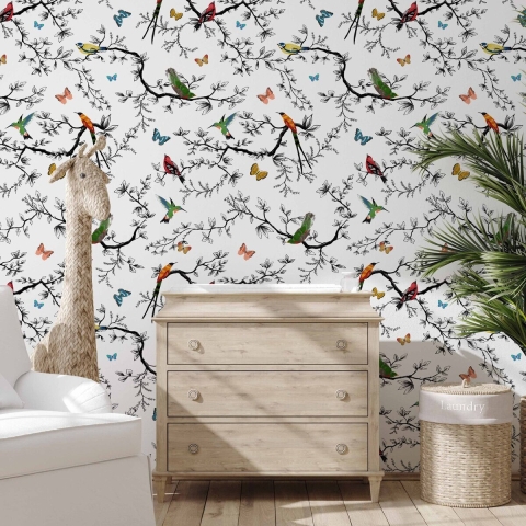 Papel pintado naturaleza colorida para cocina habitación Battito di Ali Promoción