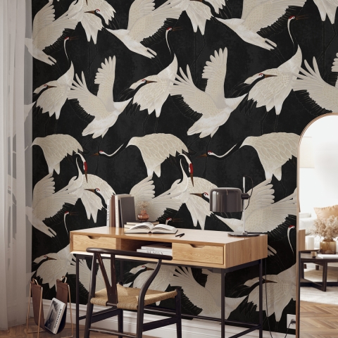 Papel pintado autoadhesivo oriental moderno para sala de estar Aironi Neri Promoción