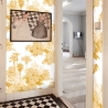 Papel pintado floral vintage artístico blanco y amarillo Toile de Jouy Venta