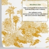 Papel pintado floral vintage artístico blanco y amarillo Toile de Jouy Descueto