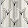 Papel pintado geométrico diseño vintage blanco y negro Art Déco Stock
