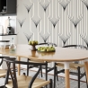 Papel pintado geométrico diseño vintage blanco y negro Art Déco Rebajas