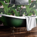 Papel tapiz floral jungla para sala de estar Hojas de Banano Rosa Descueto