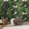 Papel tapiz floral jungla para sala de estar Hojas de Banano Rosa Catálogo