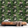 Papel tapiz floral jungla para sala de estar Hojas de Banano Rosa Stock