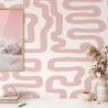 Papel pintado moderno diseño geométrico abstracto blanco y rosa Venta