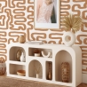Papel pintado adhesivo diseño geométrico Abstracto Blanco y Avellana Venta