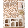 Papel pintado adhesivo diseño geométrico Abstracto Blanco y Avellana Oferta