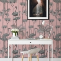 Papel tapiz adhesivo rosa elegante para sala de estar Pellicani Promoción