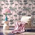 Papel tapiz adhesivo rosa elegante para sala de estar Pellicani Rebajas