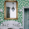 Papel pintado adhesivo para salones modernos Geometrica Verde Oferta