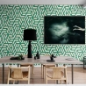 Papel pintado adhesivo para salones modernos Geometrica Verde Rebajas