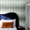 Papel pintado verde diseño geométrico vintage para sala de estar Chevron Venta