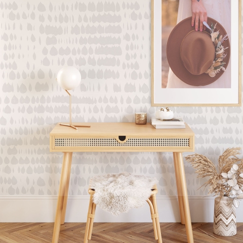 Papel pintado de diseño moderno para sala de estar Blanca Gris Promoción