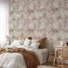 Papel pintado beige elegante floral para dormitorio Foglie Edera Venta