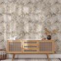 Papel pintado beige elegante floral para dormitorio Foglie Edera Rebajas