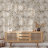 Papel pintado beige elegante floral para dormitorio Foglie Edera Rebajas