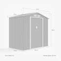 Almacén de herramientas bodega de jardín a chapa galvanizada gris Chalet 213x127x195cm Medidas