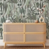 Papel pintado salón con plantas y hojas jungla Botánica Verde Promoción