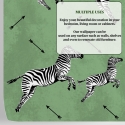 Papel tapiz adhesivo verde para dormitorio con diseño de cebras Descueto